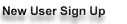 New User Sign Up